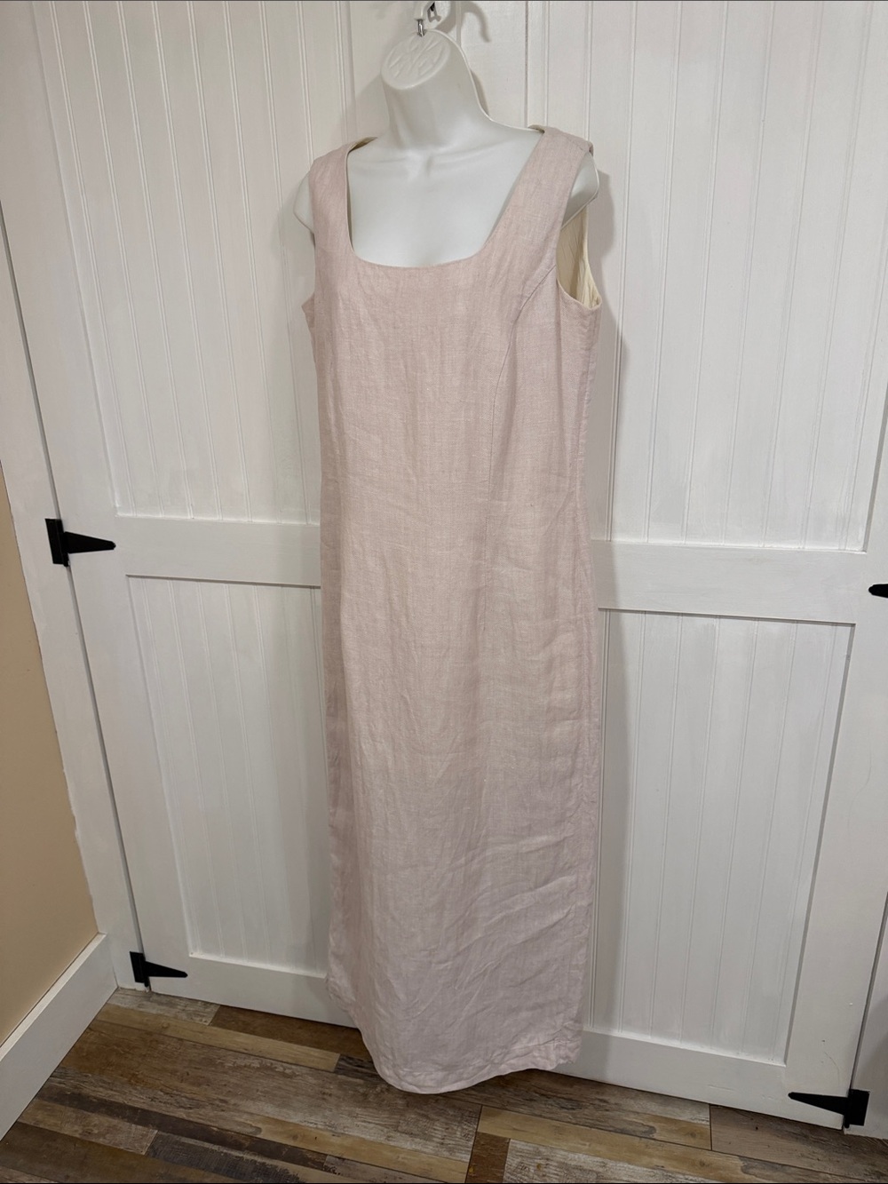 Shuttles & Seawinds Square Neck Sleeveless Maxi Dress in Soft Blush size 14